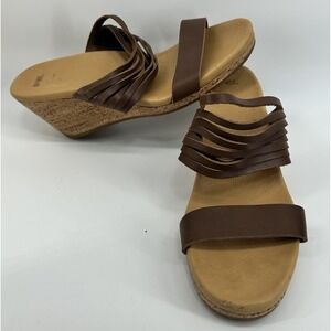 Teva Arrabelle Wedge Sandal Brown Slip Ok‎ Women's Size 8.5